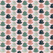 Teapots in Pink from the Year of the Snake Collection - Paintbrush Fabrics