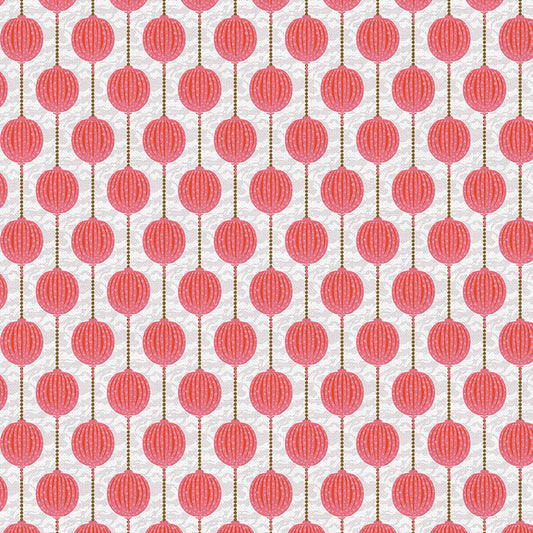 Lanterns in Pink from the Year of the Snake Collection - Paintbrush Fabrics