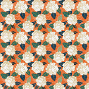 Roses in Orange from the Year of the Snake Collection - Paintbrush Fabrics