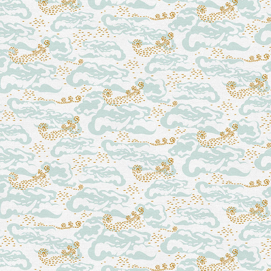 Clouds in Light Blue from the Year of the Snake Collection - Paintbrush Fabrics