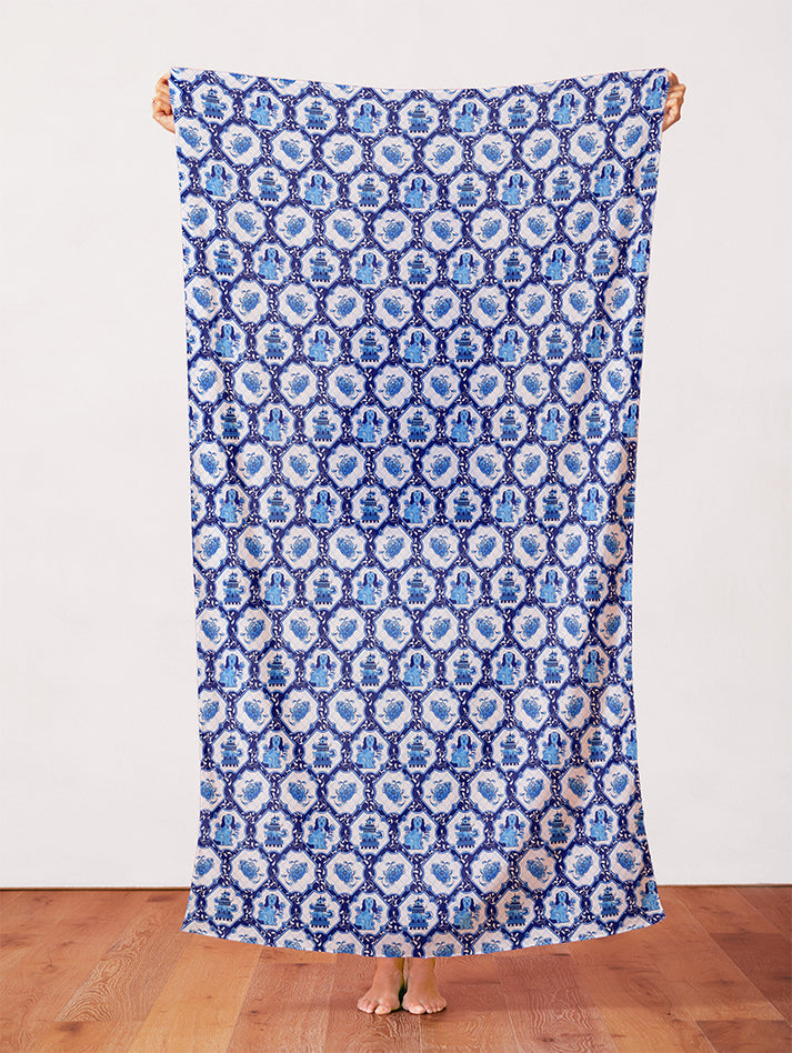 Chinoiserie in Blue & White from the Chinoiserie Collection - Paintbrush Fabrics