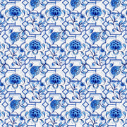 Floral Fences in Blue & White from the Chinoiserie Collection - Paintbrush Fabrics