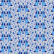 Porcelain Dogs in Blue & White from the Chinoiserie Collection - Paintbrush Fabrics