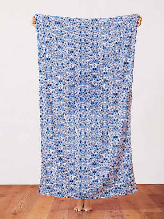 Porcelain Dogs in Blue & White from the Chinoiserie Collection - Paintbrush Fabrics
