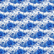 Flowers in Blue & White from the Chinoiserie Collection - Paintbrush Fabrics