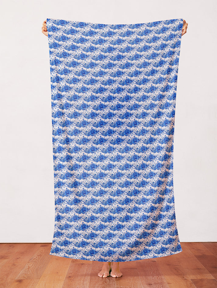 Flowers in Blue & White from the Chinoiserie Collection - Paintbrush Fabrics