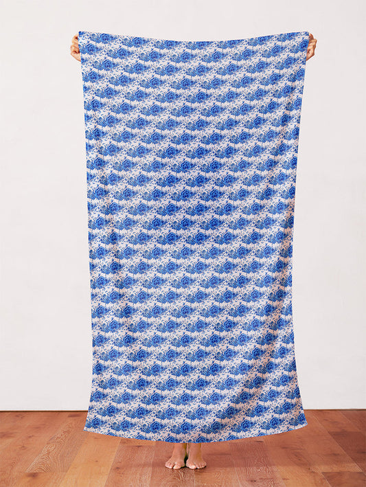 Flowers in Blue & White from the Chinoiserie Collection - Paintbrush Fabrics