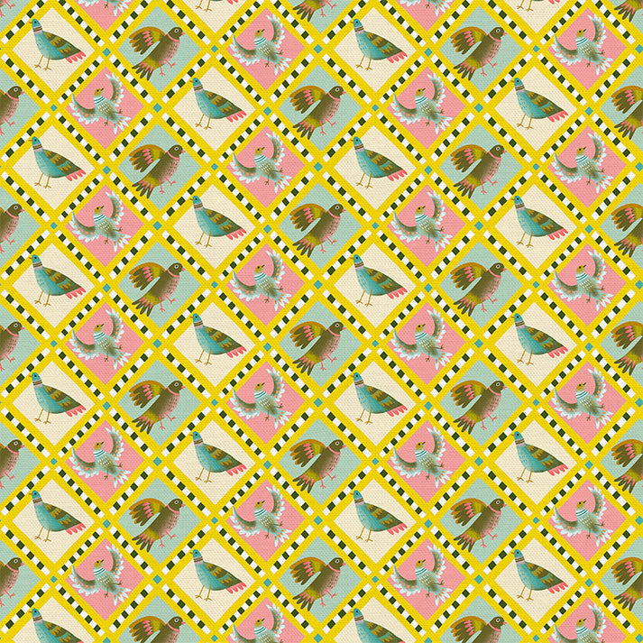 Park Doves in Multi from the City Life Collection - Paintbrush Fabric