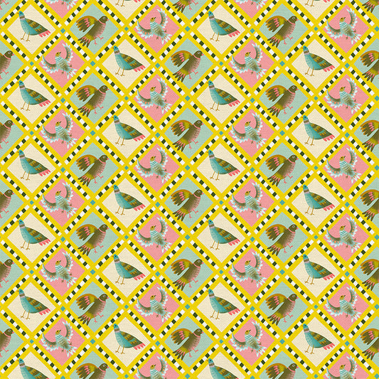 Park Doves in Multi from the City Life Collection - Paintbrush Fabric