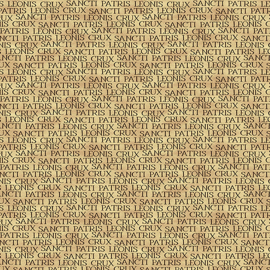 Latin Words in Gold from the Leo XIV Collection - Paintbrush Fabric