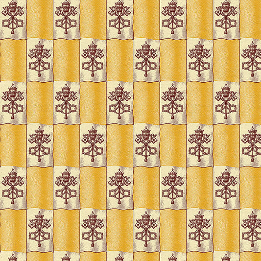 Flag in Gold & Burgundy from the Leo XIV Collection - Paintbrush Fabric