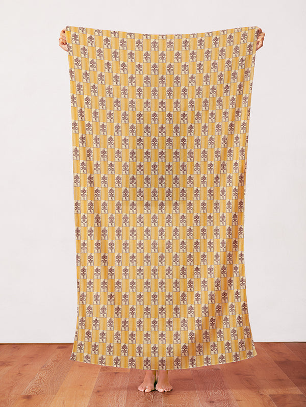 Flag in Gold & Burgundy from the Leo XIV Collection - Paintbrush Fabric
