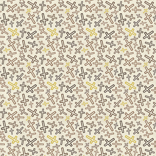 Cross Toss in Gold & Burgundy from the Leo XIV Collection - Paintbrush Fabric