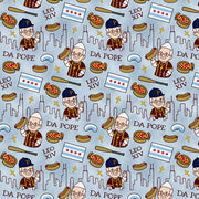 Da Pope in Blue from the Leo XIV Collection - Paintbrush Fabric