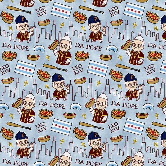 Da Pope in Blue from the Leo XIV Collection - Paintbrush Fabric