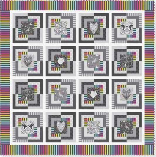Pre-Order - Cool Vibrations Quilt Kits for Grayworks from Tula Pink - Pattern Designed by Stacey Day - Cost is $154 with Deposit