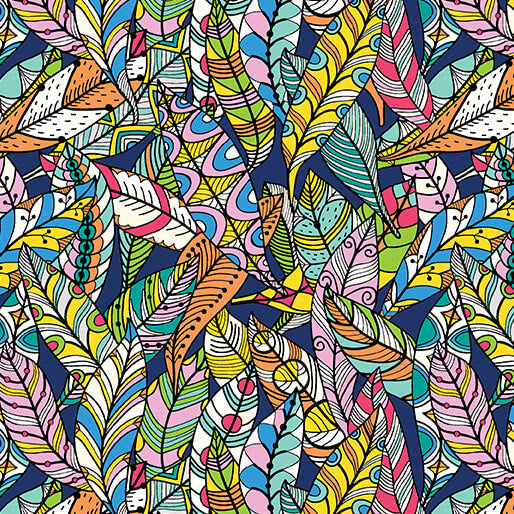 Rooville-Feathers in Navy from Benartex Fabrics