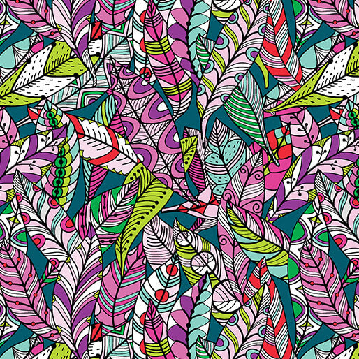Rooville-Feathers in Teal from Benartex Fabrics