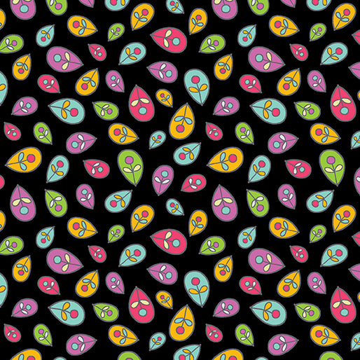 Rooville-Little Feathers in Black from Benartex Fabrics