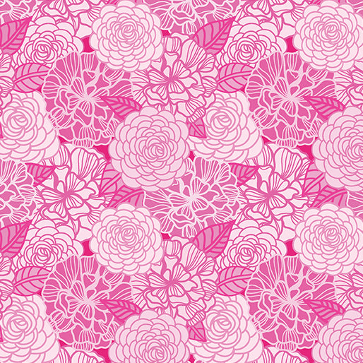 Rooville-Blooms in Magenta from Benartex Fabrics