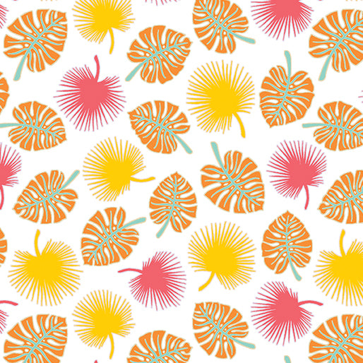 Rooville-Palm Fronds in Carrot from Benartex Fabrics