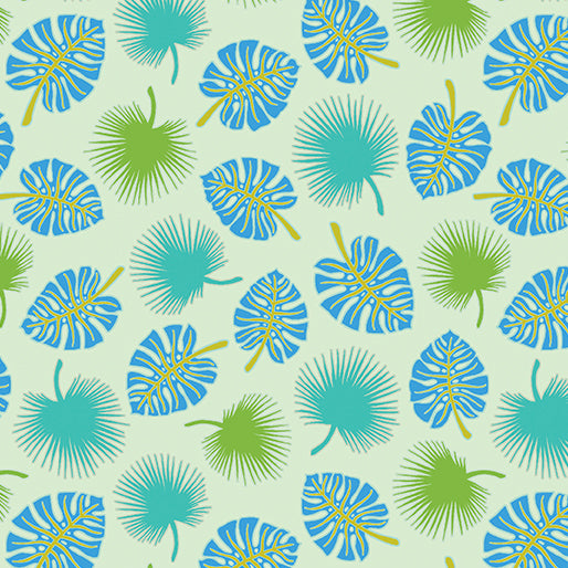Rooville-Palm Fronds in Turquoise from Benartex Fabrics
