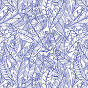 Rooville-Feathers Lined in Lapis from Benartex Fabrics