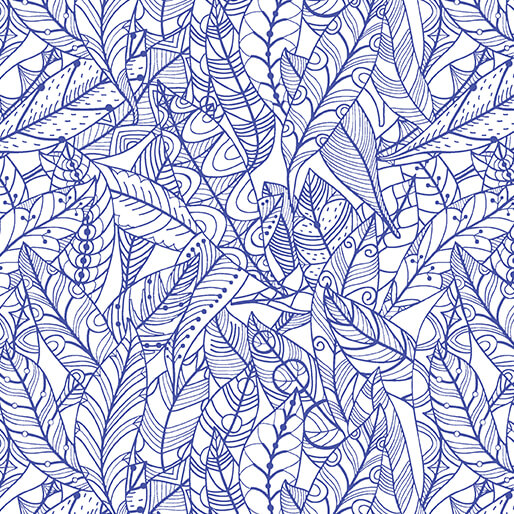 Rooville-Feathers Lined in Lapis from Benartex Fabrics