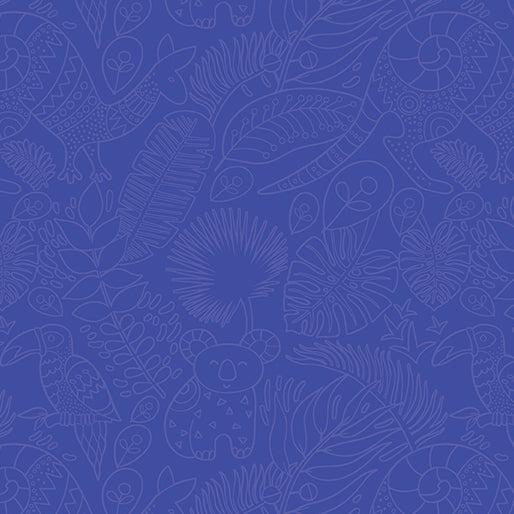 Rooville-Outback Roo in Lapis from Benartex Fabrics