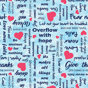 UpWords-Scripts in Sky Blue from Benartex Fabrics