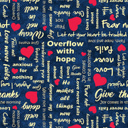 UpWords-Scripts in Navy from Benartex Fabrics