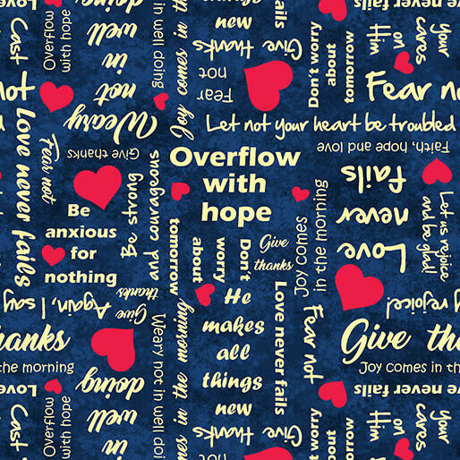 UpWords-Scripts in Navy from Benartex Fabrics