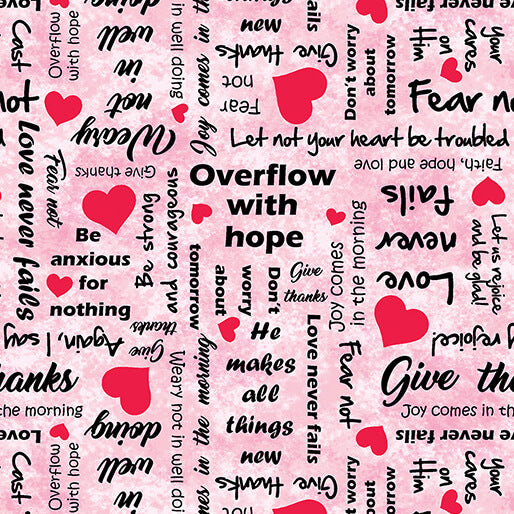 UpWords-Scripts in Pink from Benartex Fabrics