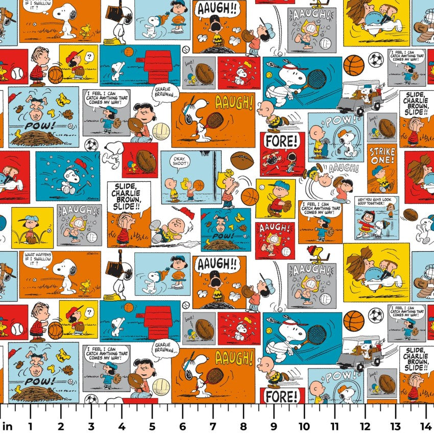 Peanuts Sports & Aaugh! from Springs Creative by the Yard  - 100% Cotton