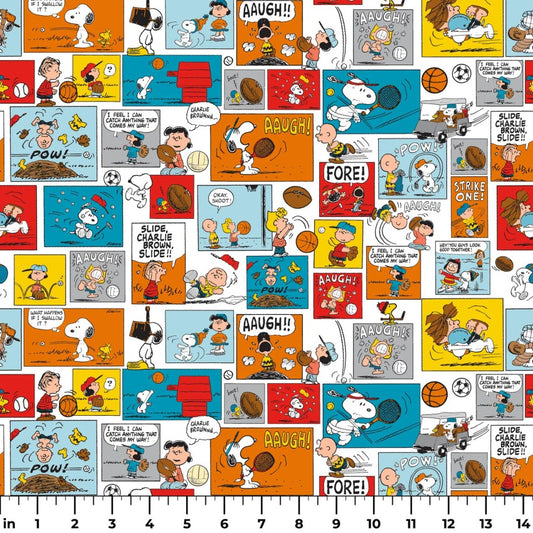 Peanuts Sports & Aaugh! from Springs Creative by the Yard  - 100% Cotton