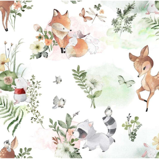 Nursery FLANNEL Nature Baby from Springs Creative by the Yard - Deer, Fox, and Wildlife