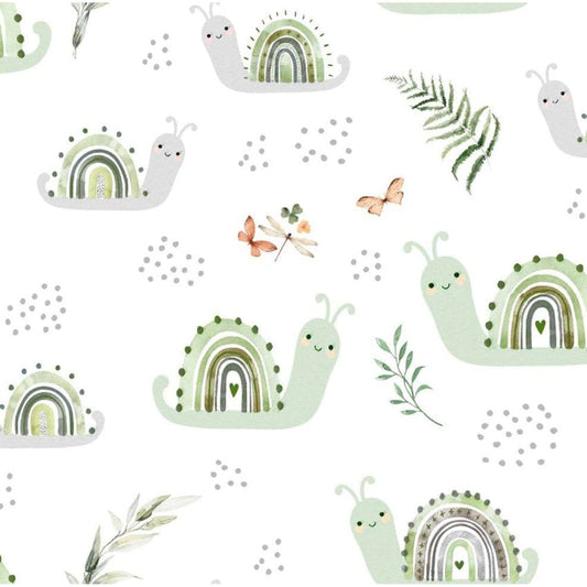 Nursery FLANNEL Nature Crawls from Springs Creative by the Yard - Snails