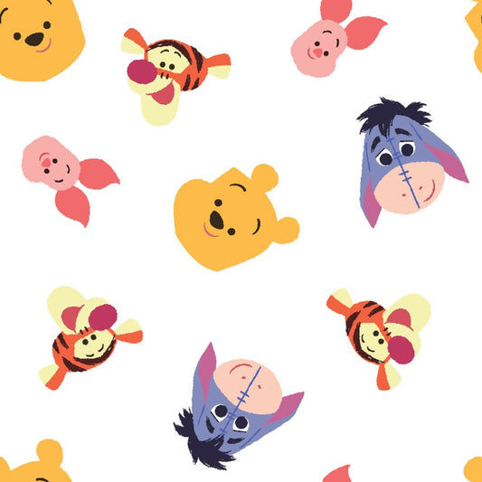 Disney Cotton Pooh Sweet Head Toss from Springs Creative by the Yard  - 100% Cotton