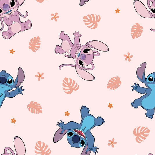 Disney Cotton Soft Tropics Stitch and Angel from Springs Creative by the Yard  - 100% Cotton