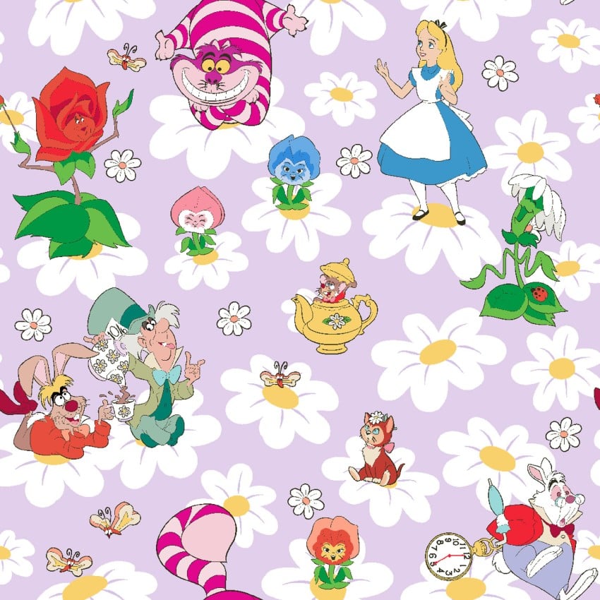 Disney Cotton Alice and Friends Among Daisies from Springs Creative by the Yard  - 100% Cotton