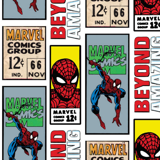 FLEECE - Spiderman Comic Stamps From Springs Creative by the Yard