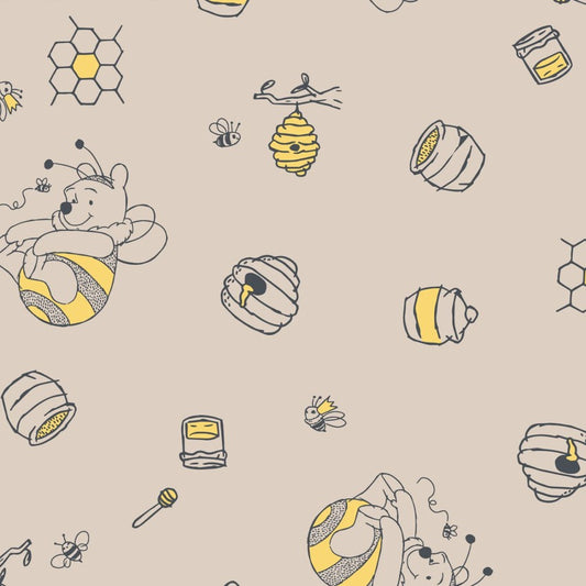 FLEECE - Winnie The Pooh Honeybees From Springs Creative by the Yard