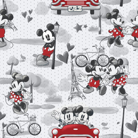FLEECE - Mickey and Minnie Mouse Grey from Springs Creative by the Yard