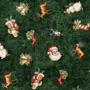 Christmas Toss in Forest from the Wonderful Christmastime Collection by ©Morris Creative Group for QT Fabrics - 100% Cotton