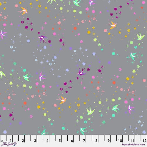 Tula Pink True Colors Graywork Preorder - Fairy Dust in Shadow