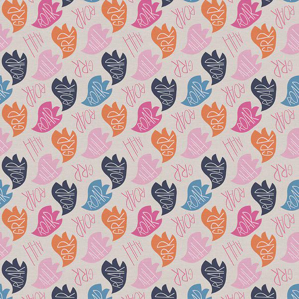 Jurassic Joyrides Roar Word Bubbles - Pink from the Jurassic Joyful Collection by Paintbrush Studios - 100% Cotton