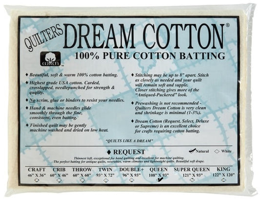 Quilter's Dream Natural REQUEST Batting - Choose Your Size