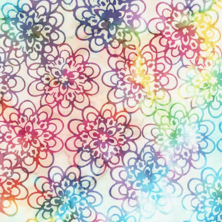 Pizzazz-Mums in Rainbow from Anthology Fabrics
