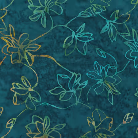 Lux-Lotus in Teal from Anthology Fabrics