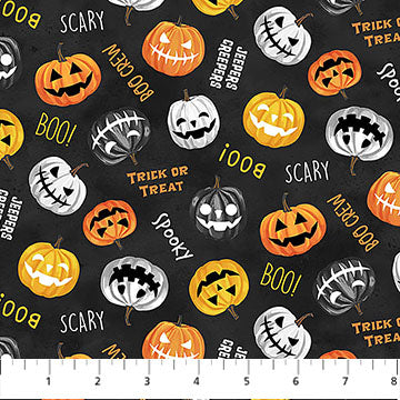 The Boo Crew-Halloween Jack O'Lanterns in Black